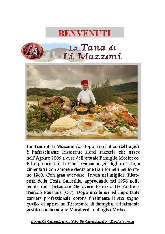 Hotel Ristorante La Tana Di Li Mazzoni Trinità dʼAgultu 외부 사진